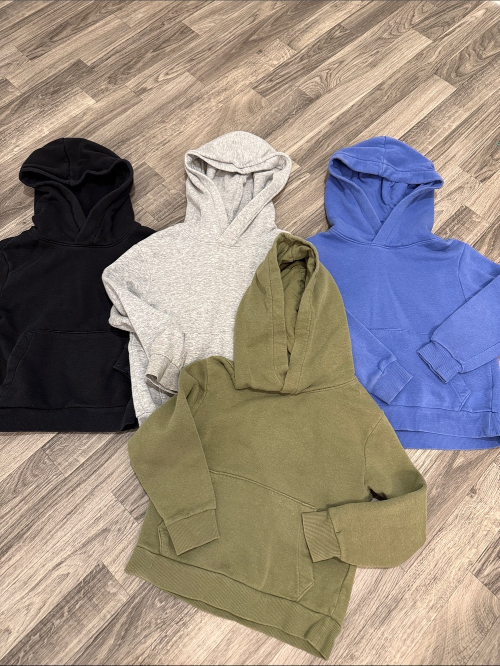 H&M Kids Hoodie Lot - Black, Gray, Olive, Blue size 5T/6